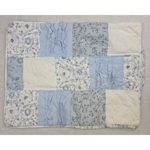 2 Simply Shabby Chic Indigo Bohemian Pillow Shams Patchwork Quilted Standard Set